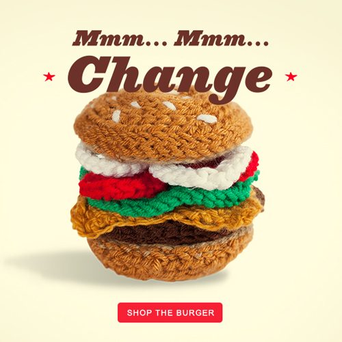 crocheted burger by KKi